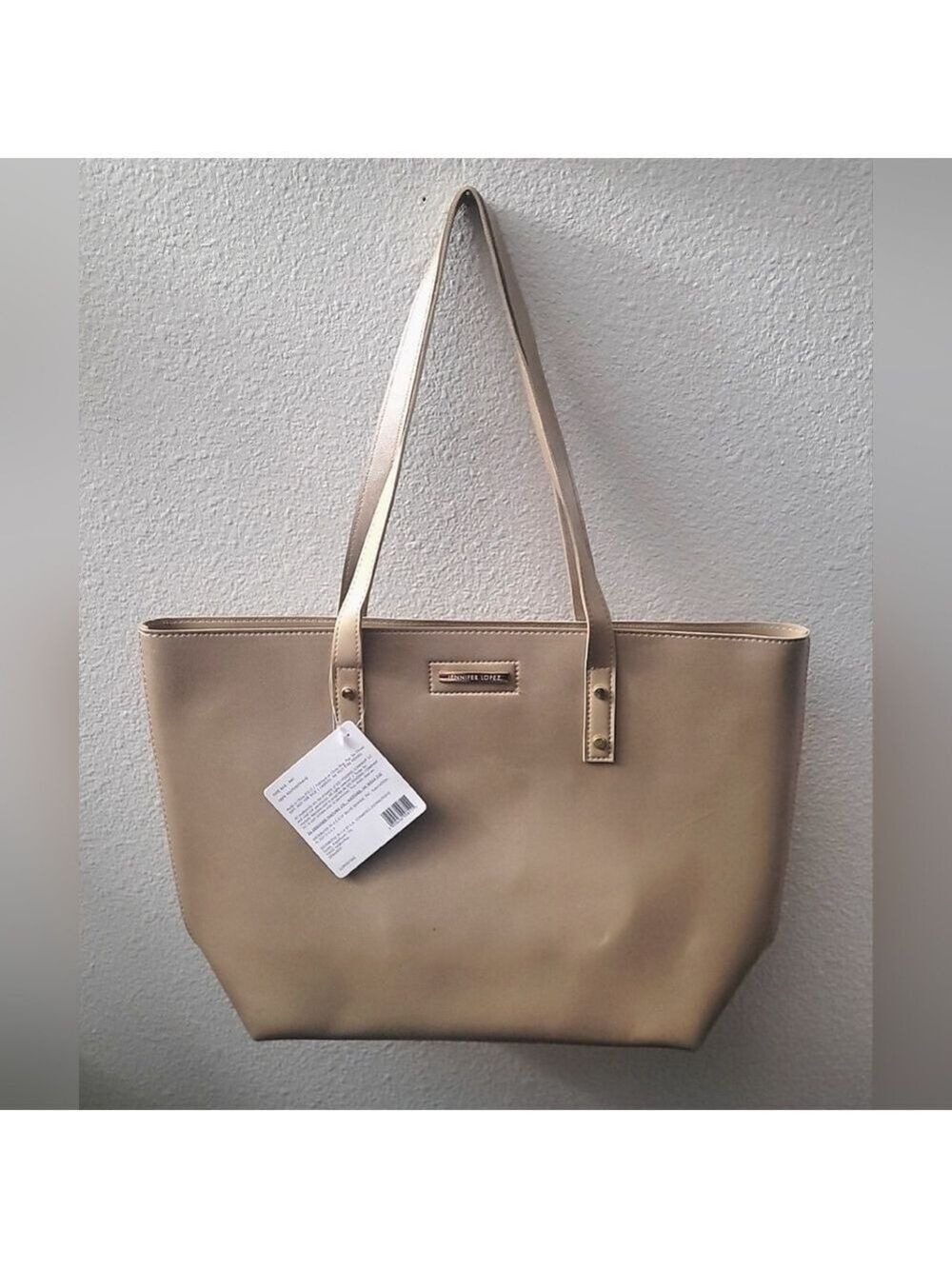 NWT Jennifer Lopez Tan Tote Bag with Minimal Design